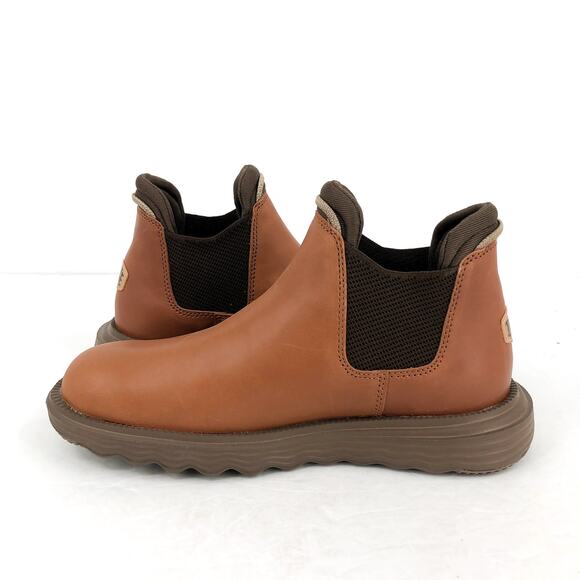HEY DUDE Womens Branson Ankle Boots US 6 Cognac Leather Pull-On NIB - Picture 8 of 13